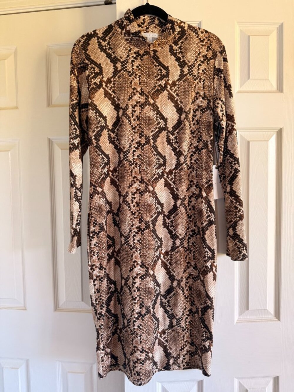 NWT Leith Snakeskin Midi Dress, Size L — orig $49